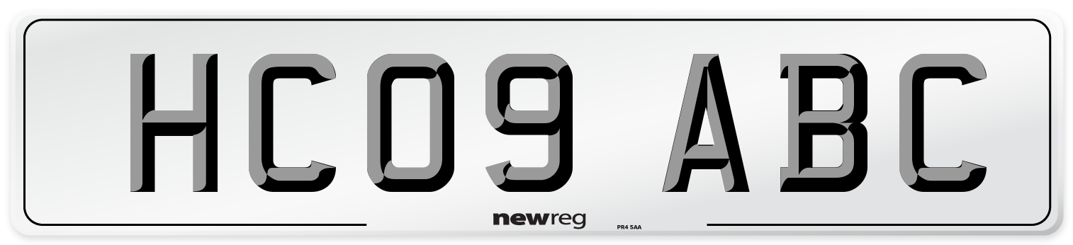 HC09 ABC Number Plate from New Reg